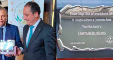 El Dr. Beltrán recibe el premio “Pedro Malo García” de los farmacéuticos de Jaén